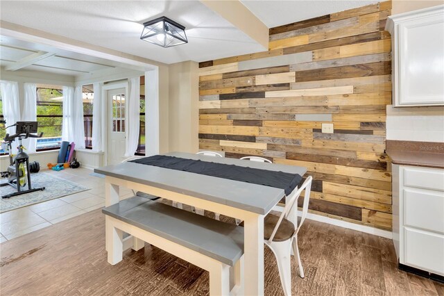 9615 Raiden Ln, Riverview, FL 33569 - dining area featuring wood walls and wood finished floors