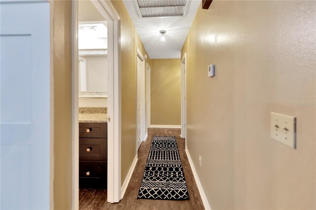 9615 Raiden Ln, Riverview, FL 33569 - hall featuring dark wood-style flooring