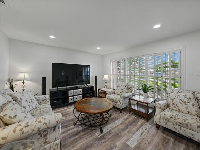 140 Morrow Cir, Brandon, FL 33510 - living area with wood finished floors and recessed lighting