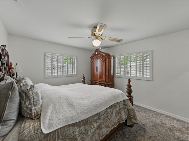 140 Morrow Cir, Brandon, FL 33510 - carpeted bedroom with multiple windows, baseboards, and ceiling fan