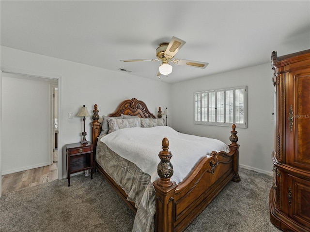 140 Morrow Cir, Brandon, FL 33510 - carpeted bedroom with a ceiling fan and baseboards