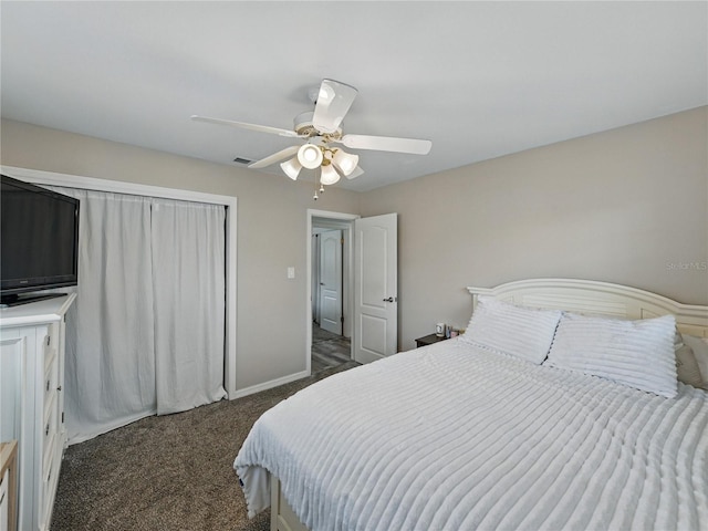140 Morrow Cir, Brandon, FL 33510 - bedroom featuring carpet flooring, a ceiling fan, and baseboards