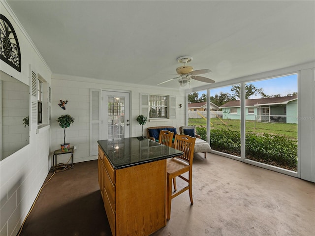 140 Morrow Cir, Brandon, FL 33510 - sunroom with a ceiling fan