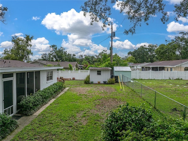 140 Morrow Cir, Brandon, FL 33510 - view of yard featuring a sunroom