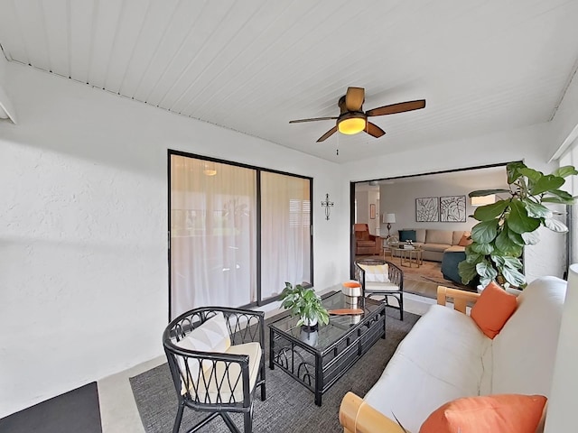3504 Wedge Way, New Port Richey, FL 34655 - living room featuring ceiling fan