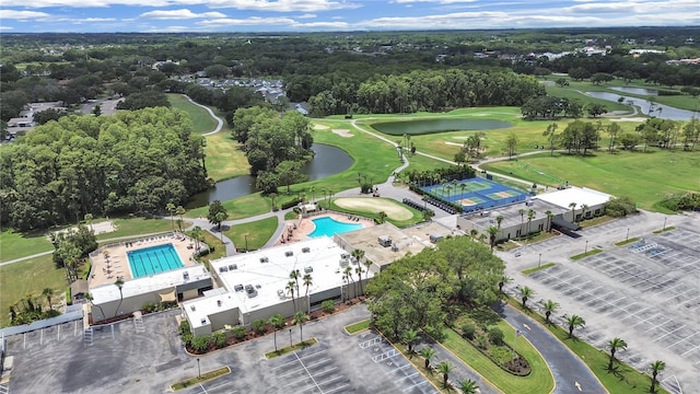 3504 Wedge Way, New Port Richey, FL 34655 - aerial view of property's location featuring a pool, a large body of water, and a golf club