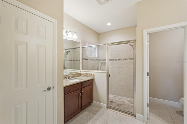 13128 Foxtail Fern Dr, Riverview, FL 33579 - full bathroom with a stall shower and vanity