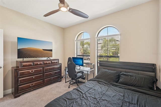 13128 Foxtail Fern Dr, Riverview, FL 33579 - carpeted bedroom with ceiling fan and a desk