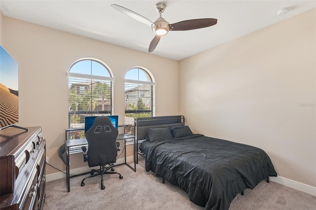 13128 Foxtail Fern Dr, Riverview, FL 33579 - carpeted bedroom with ceiling fan and an office area