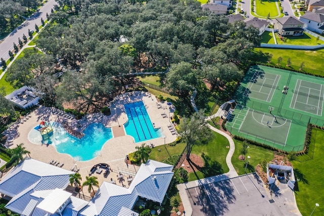 13128 Foxtail Fern Dr, Riverview, FL 33579 - aerial view of a pool area
