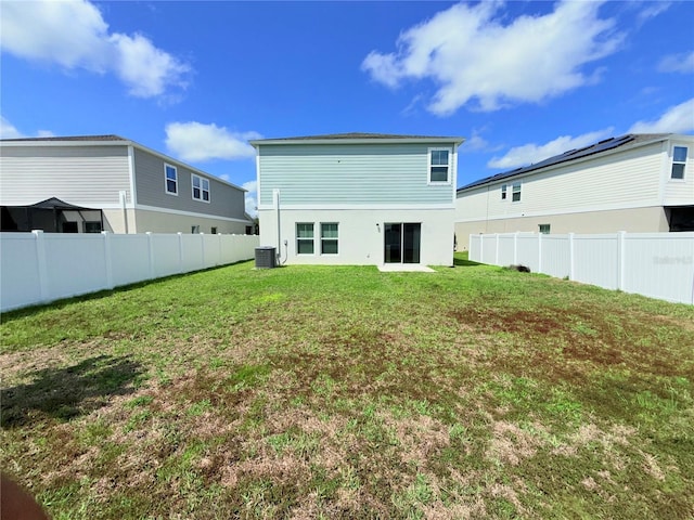 13118 Zolo Springs Cir, Riverview, FL 33579 - rear view of property with central air condition unit and stucco siding