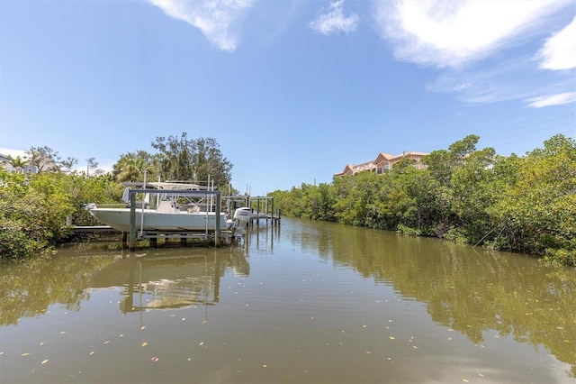 204 Haven Beach Ct, Indian Rocks Beach, FL 33785 - dock area with boat lift and a water view