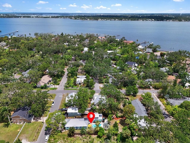 111 29th St W, Bradenton, FL 34205 - aerial overview of property's location featuring a large body of water and nearby suburban area