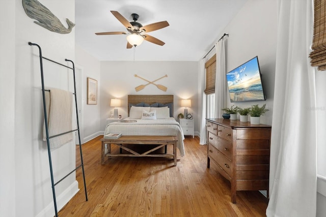 111 29th St W, Bradenton, FL 34205 - bedroom featuring light wood-style flooring and a ceiling fan