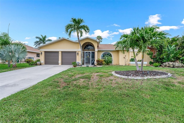 2812 SW 29th Ave, Cape Coral, FL 33914 - single story home with stucco siding, an attached garage, a front lawn, and driveway