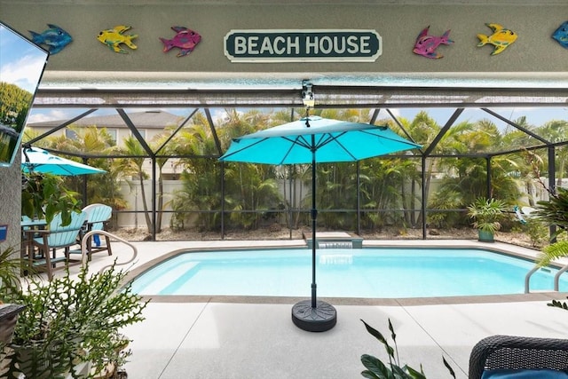 12026 Crestridge Loop, New Port Richey, FL 34655 - view of pool with a lanai and a patio