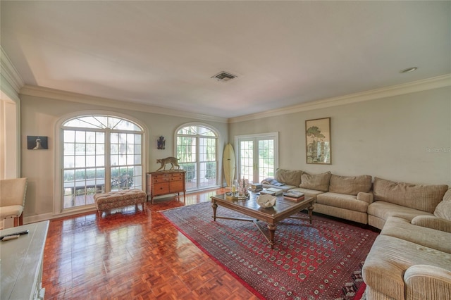 15612 Howell Park Ln, Tampa, FL 33625 - living area featuring ornamental molding