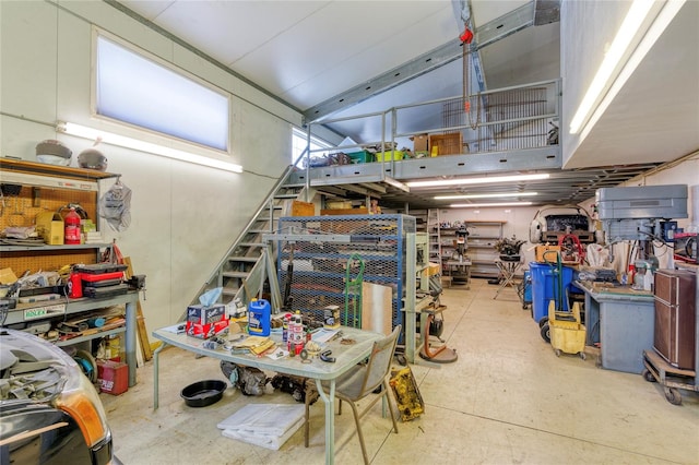 15612 Howell Park Ln, Tampa, FL 33625 - below grade area with a workshop area