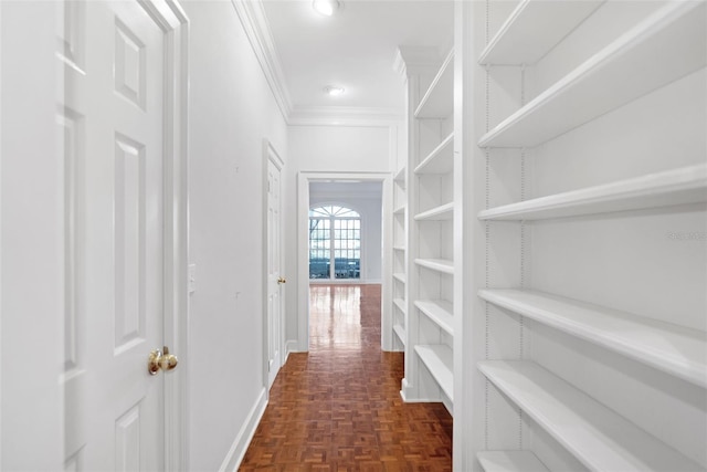 15612 Howell Park Ln, Tampa, FL 33625 - hall featuring ornamental molding and recessed lighting