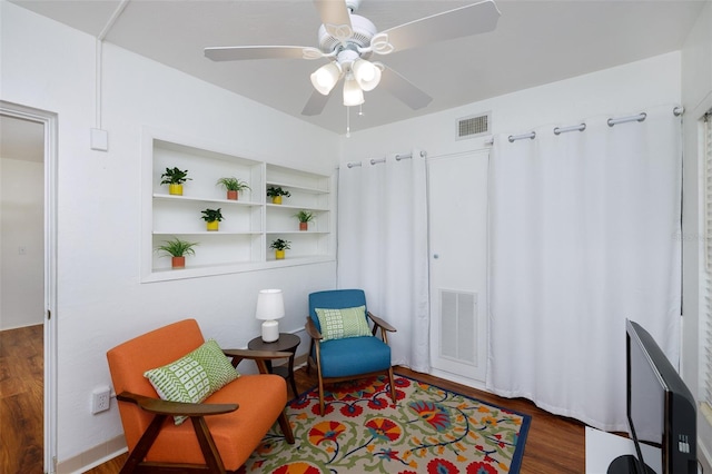 4154 56th St N Unit 720, Kenneth City, FL 33709 - sitting room with a ceiling fan and wood finished floors