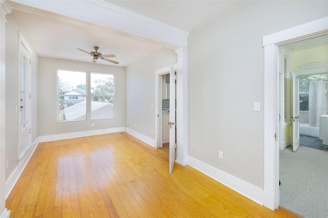 824 31st Ave N, Saint Petersburg, FL 33704 - spare room featuring light wood-type flooring, ceiling fan, healthy amount of natural light, and baseboards