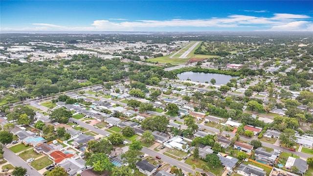 1737 Prince Philip St, Clearwater, FL 33755 - aerial overview of property's location with a nearby body of water and nearby suburban area