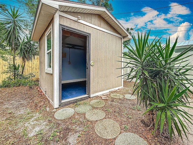 1737 Prince Philip St, Clearwater, FL 33755 - view of shed with a fenced backyard