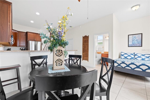 17817 Gulf Blvd Unit A, Saint Petersburg, FL 33708 - dining space featuring light tile patterned floors and recessed lighting