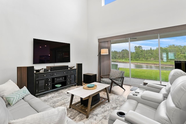 3559 Maple Bay Ln, Land O Lakes, FL 34638 - living area featuring wood finished floors and a high ceiling