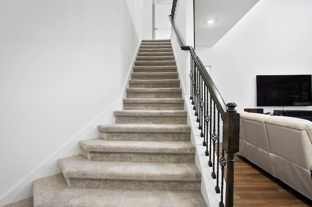 3559 Maple Bay Ln, Land O Lakes, FL 34638 - stairway with wood finished floors and recessed lighting