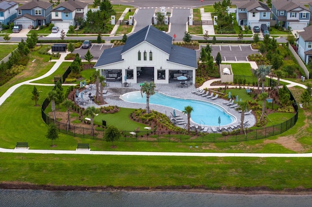 3559 Maple Bay Ln, Land O Lakes, FL 34638 - aerial view of residential area featuring a pool area