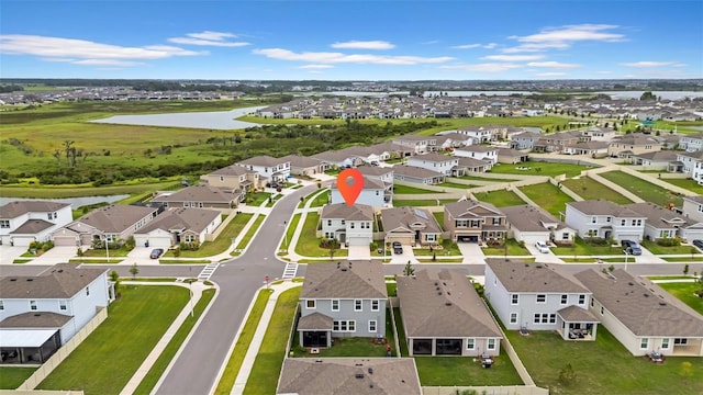 32136 Conchshell Sail St, Wesley Chapel, FL 33545 - aerial perspective of suburban area featuring a nearby body of water