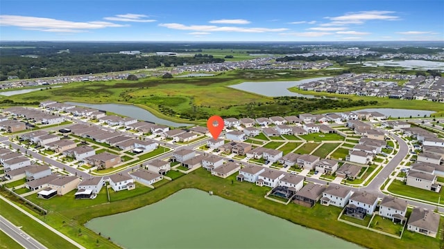 32136 Conchshell Sail St, Wesley Chapel, FL 33545 - aerial view of property's location with nearby suburban area and a large body of water