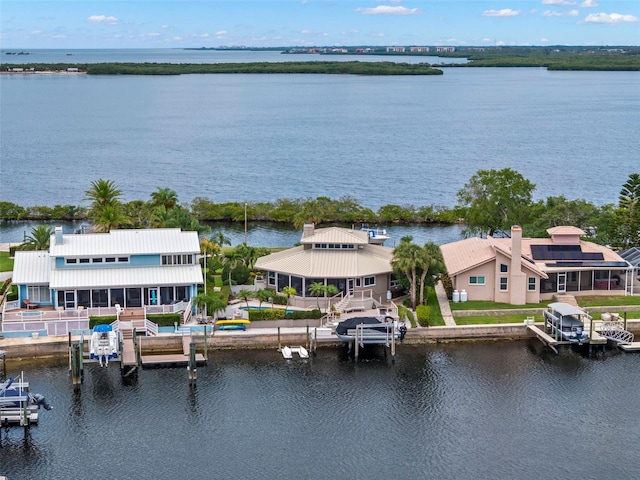 5782 Westshore Dr, New Port Richey, FL 34652 - water view with boat lift and a dock