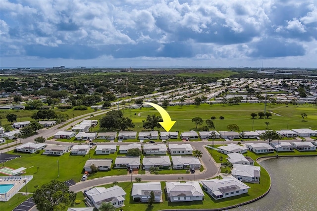 10005 41st St N, Pinellas Park, FL 33782 - aerial perspective of suburban area with a nearby body of water