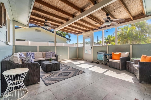 10339 111th St, Largo, FL 33778 - sunroom with ceiling fan and an outdoor living space
