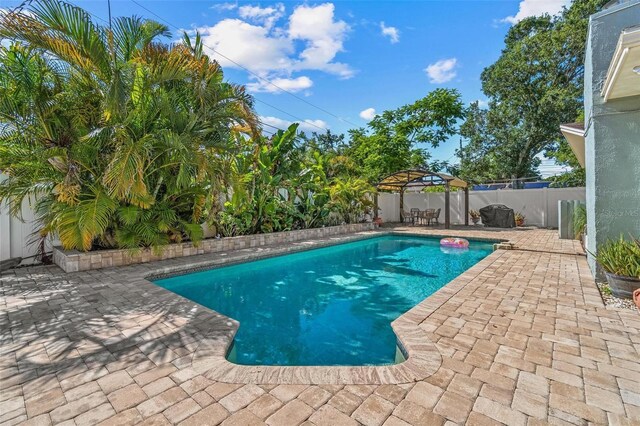10339 111th St, Largo, FL 33778 - view of swimming pool featuring a patio and a fenced backyard