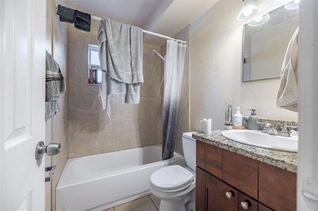 1771 Russell St S, Saint Petersburg, FL 33712 - full bath featuring vanity, shower / tub combo with curtain, and tile patterned floors