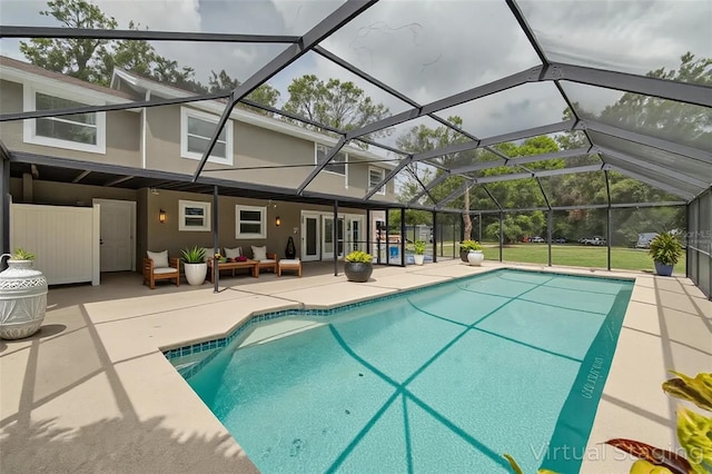 4044 Red Fox Ct, Wesley Chapel, FL 33543 - outdoor pool featuring a patio and outdoor lounge area