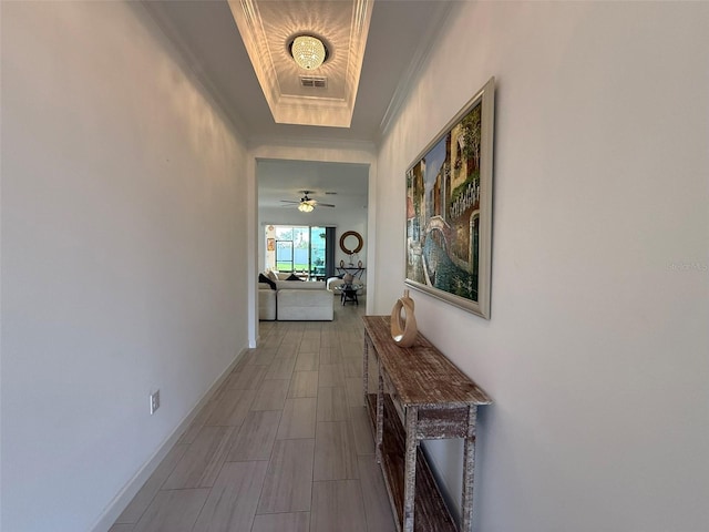 17304 Scuba Crest St, Wimauma, FL 33598 - hallway featuring ornamental molding