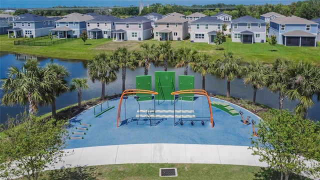 11785 Little River Way, Parrish, FL 34219 - view of jungle gym featuring a residential view, a water view, and a yard