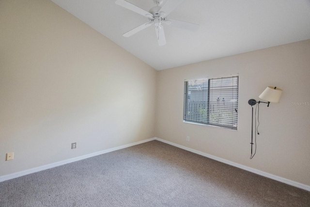5519 Reflections Blvd, Lutz, FL 33558 - carpeted spare room featuring lofted ceiling, baseboards, and a ceiling fan