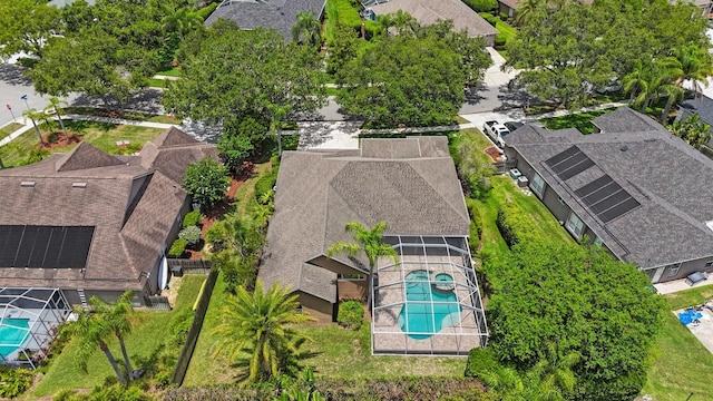 5519 Reflections Blvd, Lutz, FL 33558 - aerial perspective of suburban area featuring a pool area