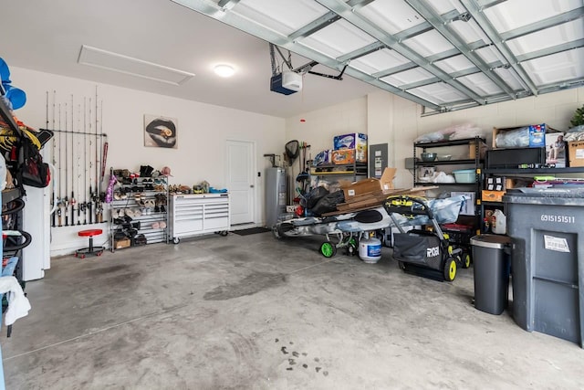 5006 Jackel Chase Dr, Wimauma, FL 33598 - garage with a garage door opener and water heater