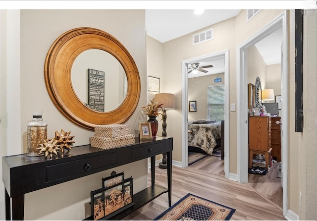 3901 Silverlake Way, Wesley Chapel, FL 33544 - hallway with light wood finished floors and baseboards