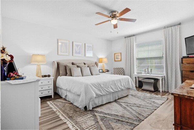 3901 Silverlake Way, Wesley Chapel, FL 33544 - bedroom with wood finished floors and a ceiling fan
