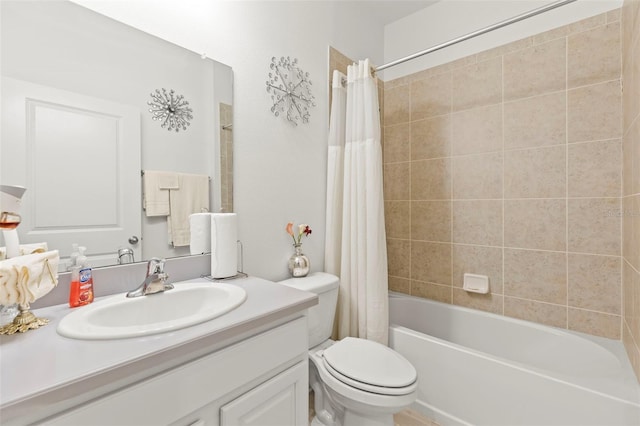 944 Old Windsor Way, Spring Hill, FL 34609 - bathroom with vanity, toilet, and shower / bathtub combination with curtain