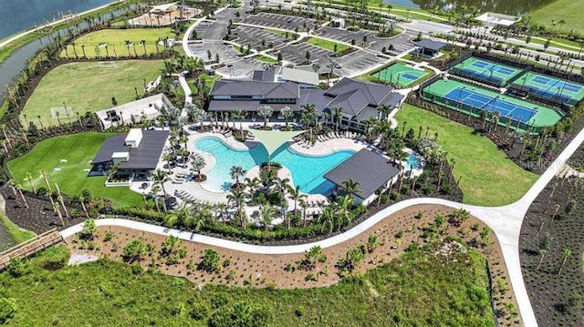 33306 Castaway Loop, Wesley Chapel, FL 33543 - aerial overview of property's location with a pool area