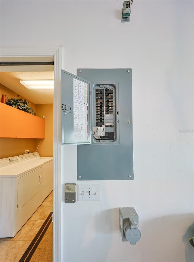 1111 Golfview Woods Dr Unit 1111, Sun City Center, FL 33573 - utility room with washing machine and clothes dryer and electric panel