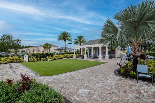 34234 Polacca Ln, Wesley Chapel, FL 33543 - view of green lawn featuring a patio and a pergola